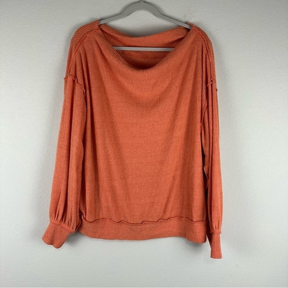 We The Free Orange Main Squeeze Hacci Long Sleeve Top Size XS - Picture 1 of 7